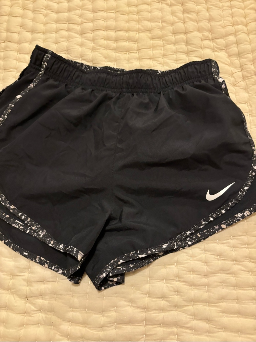Nike Women’s Black Athletic Running Shorts with Pattern Trim